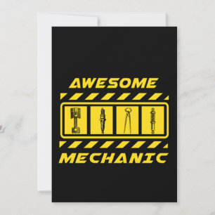 Fantastisk Auto Mechanic Workshop Wrench Garage Gi Inbjudningar