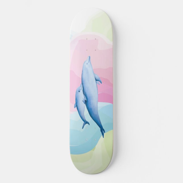 Fantastisk av delfiner mini skateboard bräda 18,5 cm (Framsida)