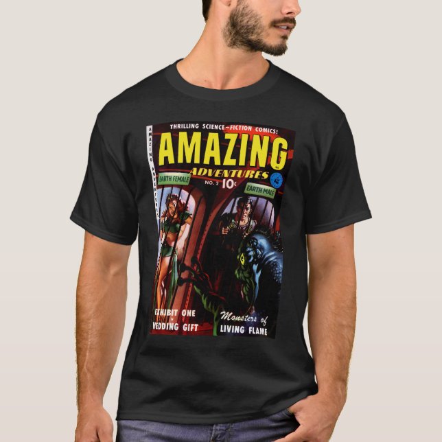 Fantastisk Äventyr #2 Retro Sci Fi Tecknad Bok T Shirt (Framsida)