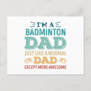 Fantastisk Badminton Pappa Fadersdag Roligt Presen Vykort