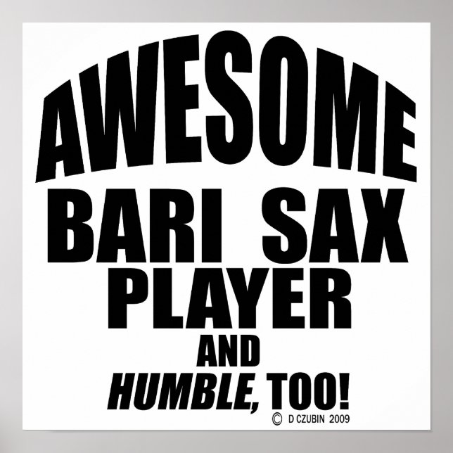 Fantastisk Bari Sax Player Poster (Framsidan)