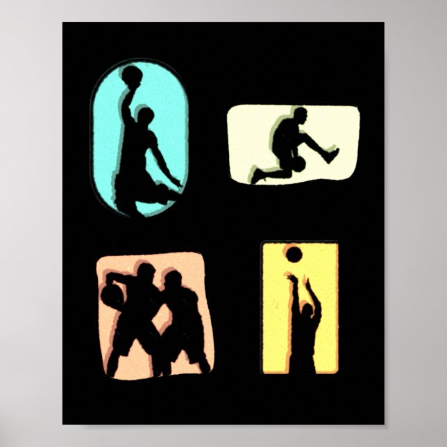 Fantastisk Basketball Player Boys Kids Manar Activ Poster (Framsidan)