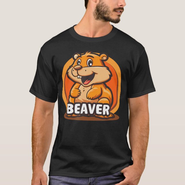 Fantastisk Bäverstil för en Bävers Skogiga T Shirt (Framsida)