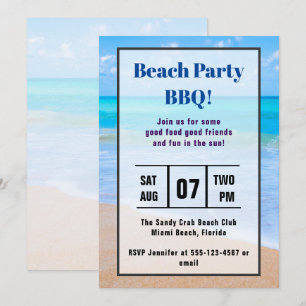 Fantastisk Beach Tropical Photo Beach BBQ Inbjudan