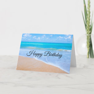 Fantastisk Beach Tropical Scene Photo Birthday Kort