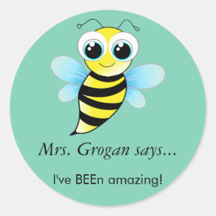 Fantastisk Bee Sticker Runt Klistermärke