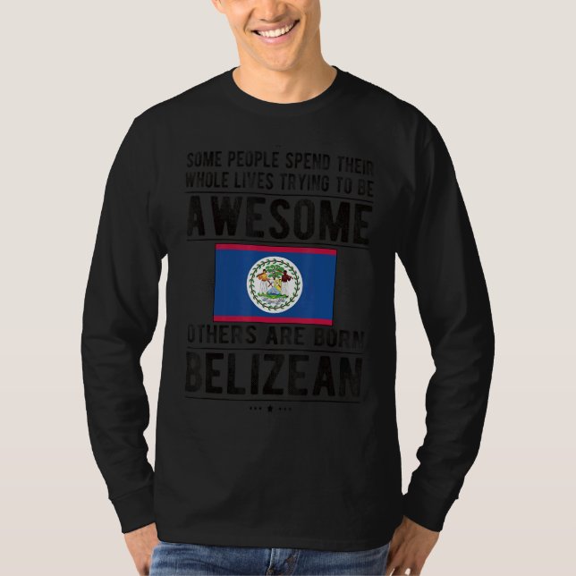 Fantastisk Belizean Flagga Belize Belizean Roots 1 T Shirt (Framsida)