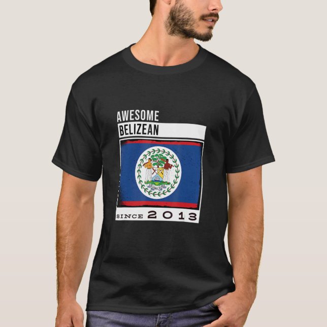 Fantastisk Belizean sedan 2013 Belizean 9:e födels T Shirt (Framsida)