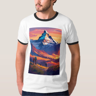 Fantastisk bergsutskrift t shirt