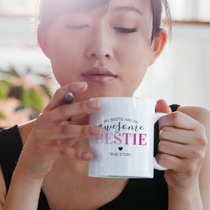 Fantastisk Bestie Bästa vänner för Rosa Kaffemugg