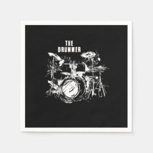 Fantastisk betonade Drummer Graphic Percussioni Pappersservett