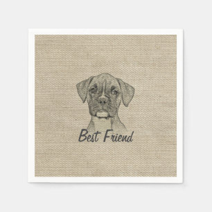 Fantastisk-beundransvärd, rolig trendig-boxerhund pappersservett
