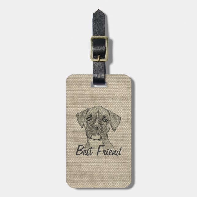 Fantastisk-beundransvärd, rolig trendig boxervalv  bagagebricka (Vertikal Framsida)