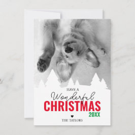 Fantastisk bild av julrött grönt julkort