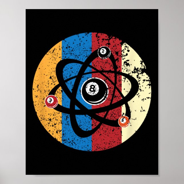 Fantastisk Billiards Boll Atom Science Bassäng Pla Poster (Framsidan)