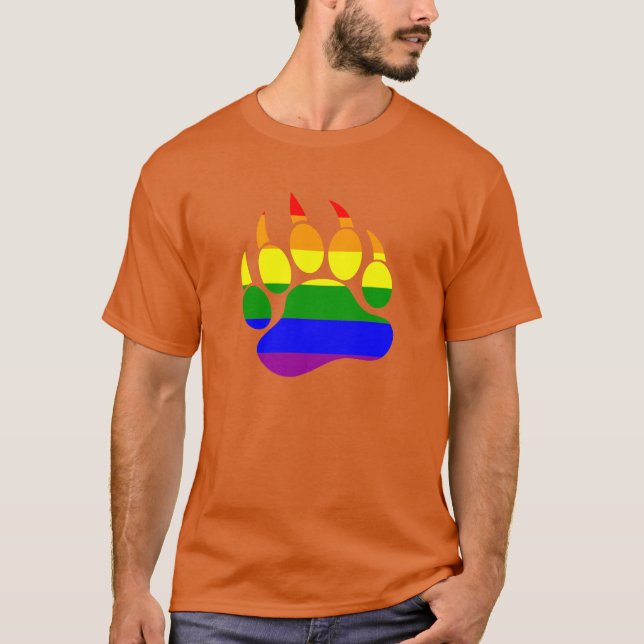 Fantastisk Björnklö Rainbow Flagga Design Tröja (Framsida)