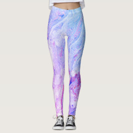 Fantastisk Blå Lila Marble Leggings