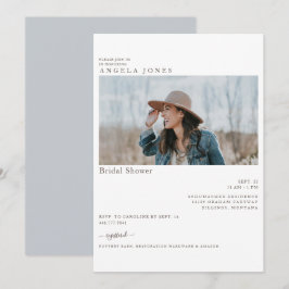 Fantastisk, blå, modern foto-Möhippa Inbjudningar