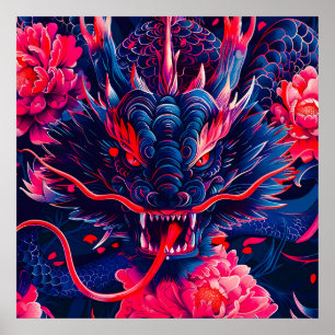 Fantastisk Blommar Fury Dragon Poster