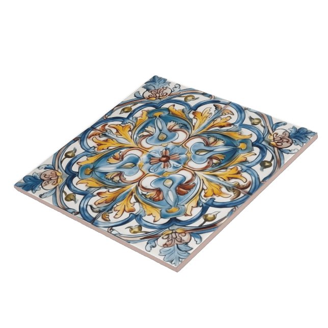 Fantastisk Blommigt Kakelplatta (Sidan)