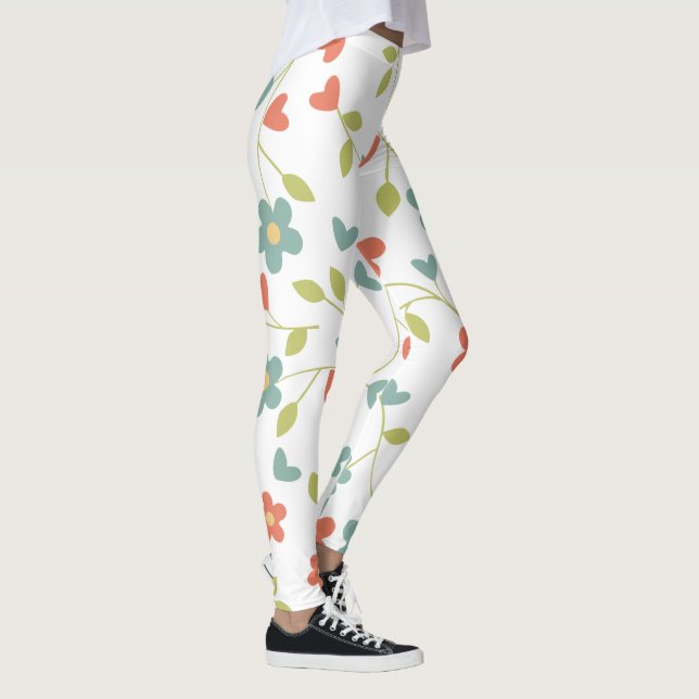 Fantastisk Blommigt Leggings for Women's (Höger)