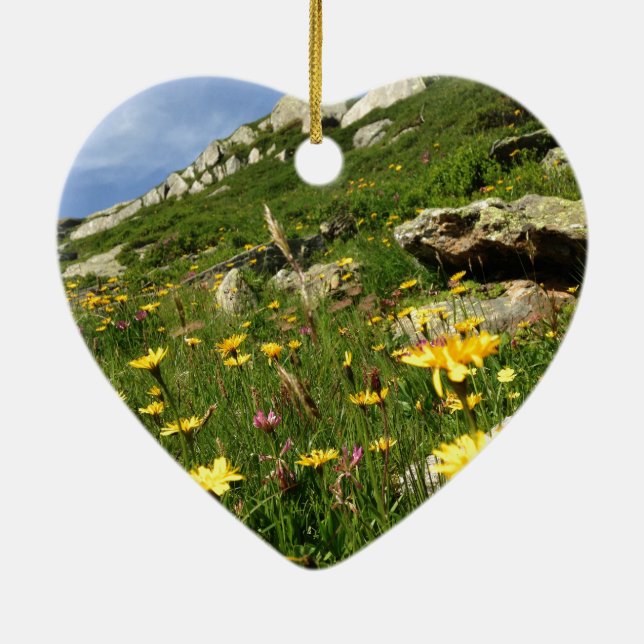 Fantastisk! Blommor i Alperna Julgransprydnad Keramik (Baksidan)