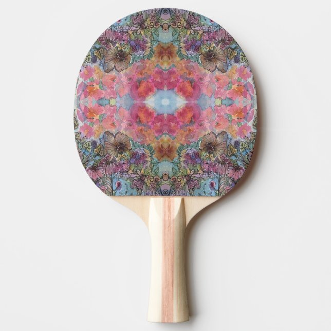 Fantastisk Blomsterträdgård - vattenfärgsfärg för  Pingisracket (Framsidan)