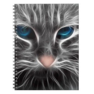 Fantastisk Blue Eyed Cat Ansikte Anteckningsbok