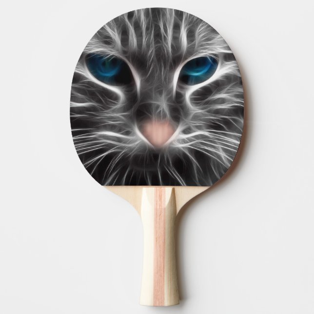 Fantastisk Blue Eyed Cat Ansikte Pingisracket (Framsidan)