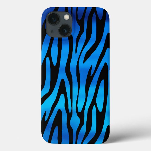 Fantastisk Blue och Black Zebra ränder Mönster (Baksida)