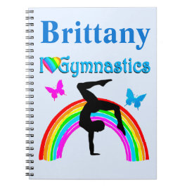 FANTASTISK BLUE PERSONLIG GYMNASTICS JOURNAL ANTECKNINGSBOK MED SPIRAL