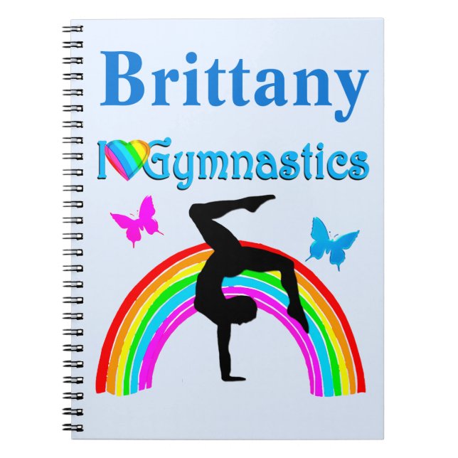 FANTASTISK BLUE PERSONLIG GYMNASTICS JOURNAL ANTECKNINGSBOK MED SPIRAL (Framsidan)