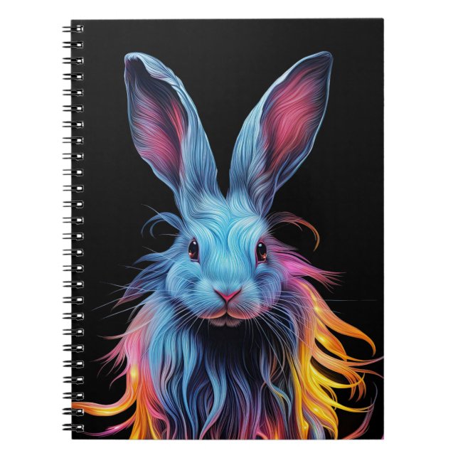 Fantastisk Blue Rabbit on Fire Anteckningsbok (Framsidan)