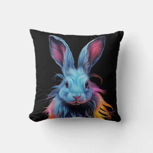 Fantastisk Blue Rabbit on Fire Kudde