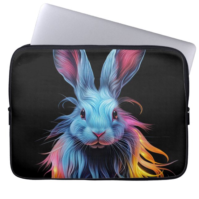 Fantastisk Blue Rabbit on Fire Laptop Fodral (Framsidan)