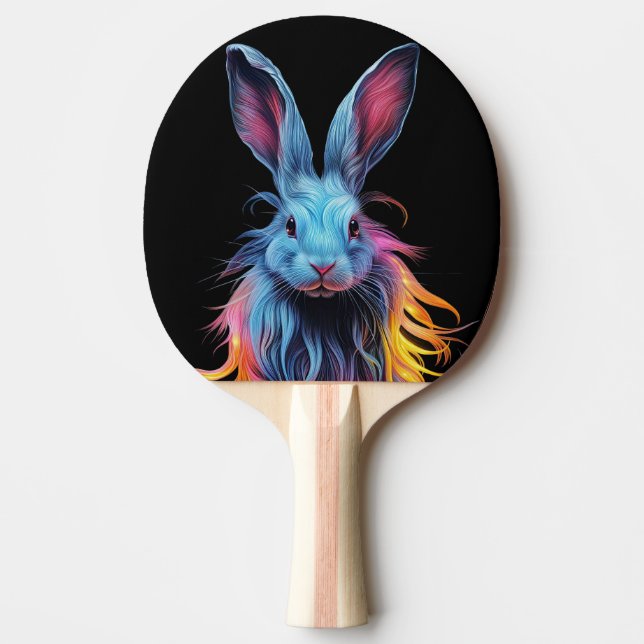Fantastisk Blue Rabbit on Fire Pingisracket (Framsidan)