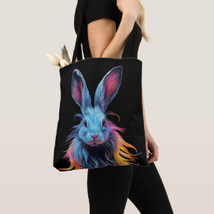 Fantastisk Blue Rabbit on Fire Tygkasse