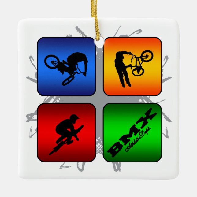 Fantastisk BMX Urban Stil Julgransprydnad Keramik (Framsida)