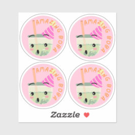 Fantastisk Boba- Förpackning om 4 st Klistermärken