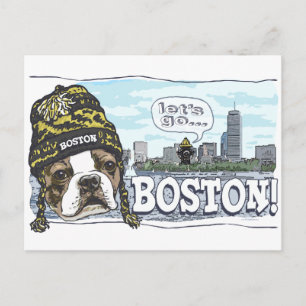 Fantastisk Boston Fläkt Black och Guld Cap Vykort