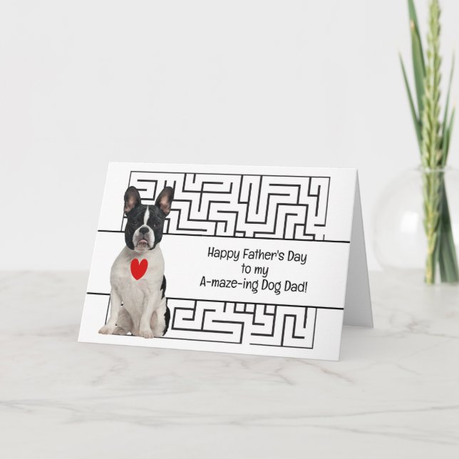 Fantastisk Boston Terrier Hund Pappa Lycklig Fars  Kort (Framsida)