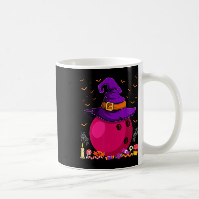 Fantastisk Bowling Witch Hat Halloween Bowling Pla Kaffemugg (Höger)