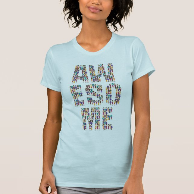 Fantastisk, brev, folk, färgader med flera t shirt (Framsida)