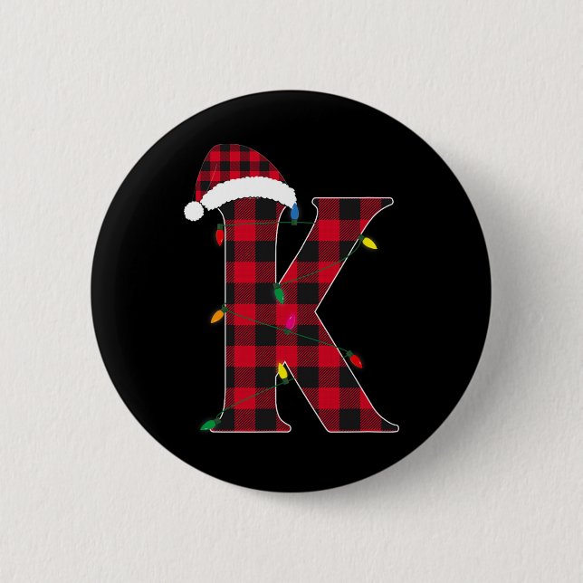 Fantastisk Brev K Initial Namn Buffalo Play Kristu Knapp (Framsida)