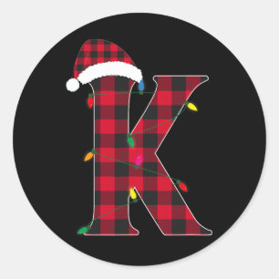 Fantastisk Brev K Initial Namn Buffalo Play Kristu Runt Klistermärke