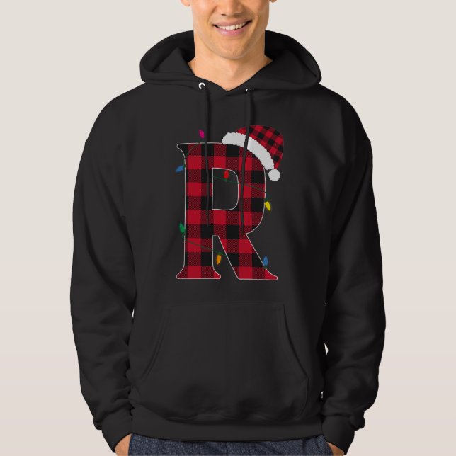 Fantastisk Brev R Initial Namn Buffalo Play Kristu Hoodie (Framsida)