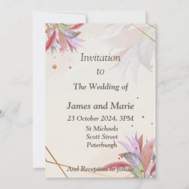 Fantastisk bröllopsinbjudan, höstliga blad inbjudningar