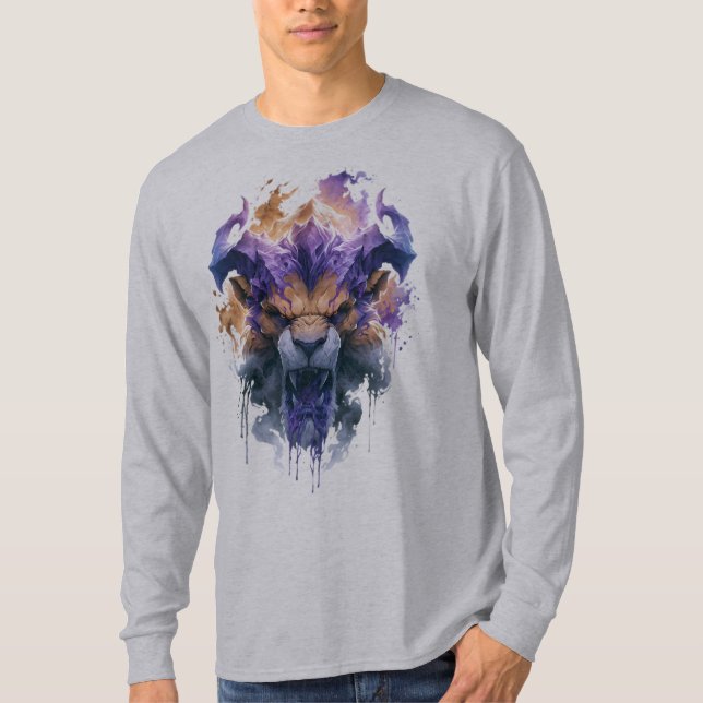 Fantastisk Brüllande Lejon Långärmad T Shirt (Framsida)