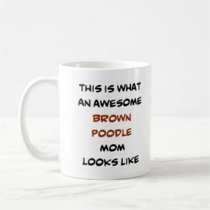 fantastisk brunbruna pudel mamma kaffemugg
