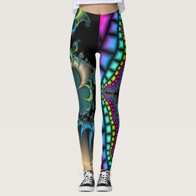 Fantastisk bruten Fractal Leggings (Framsida)